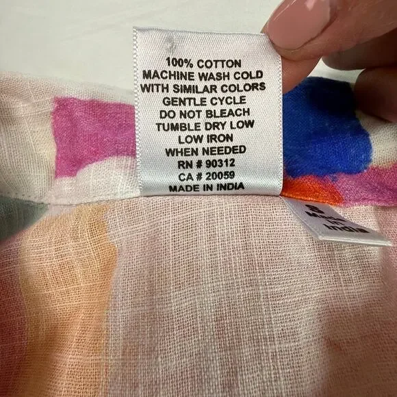 Parsley & Sage Multicolor Abstract Print Button Down Shirt 100% Cotton Small - Picture 4 of 9